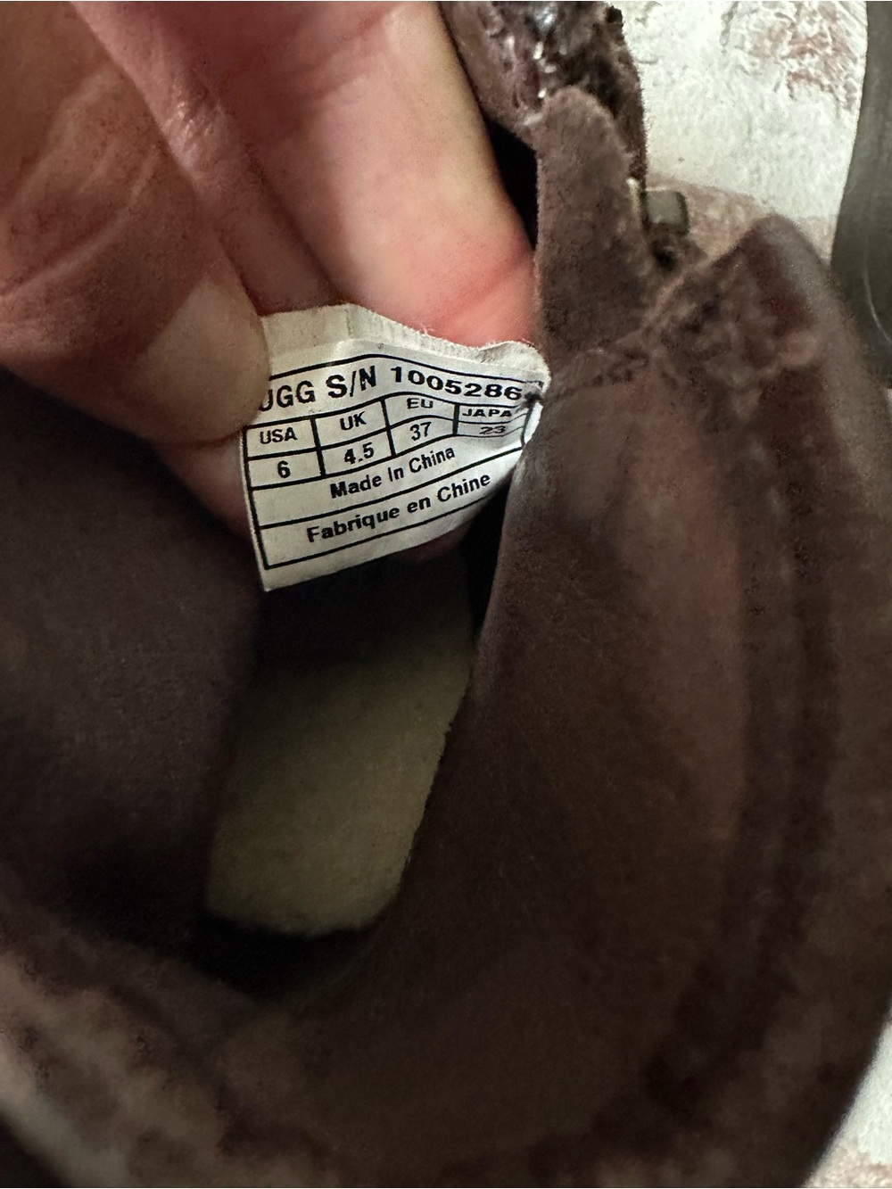 UGG Dark Brown Leather Wedge Ankle Boots - Picture 6 of 7